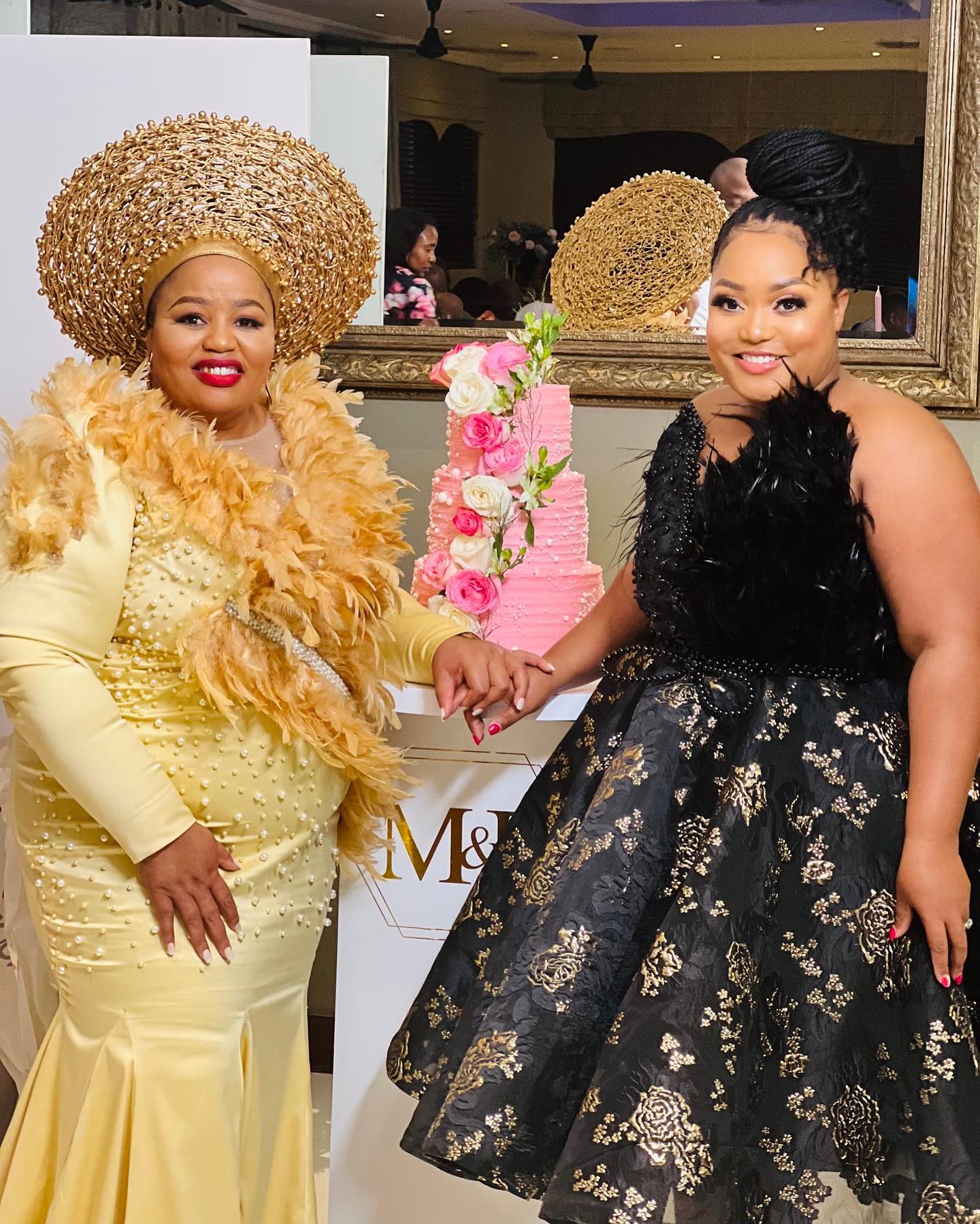 MaCele Mseleku with Thobile MaKhumalo Mseleku on her birthday.