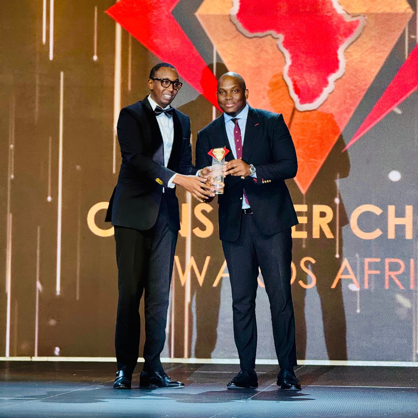 Vusi Thembekwayo getting awarded the Most Inspirational Business Leader at the Consumer Choice Awards in Dar Es Salaam