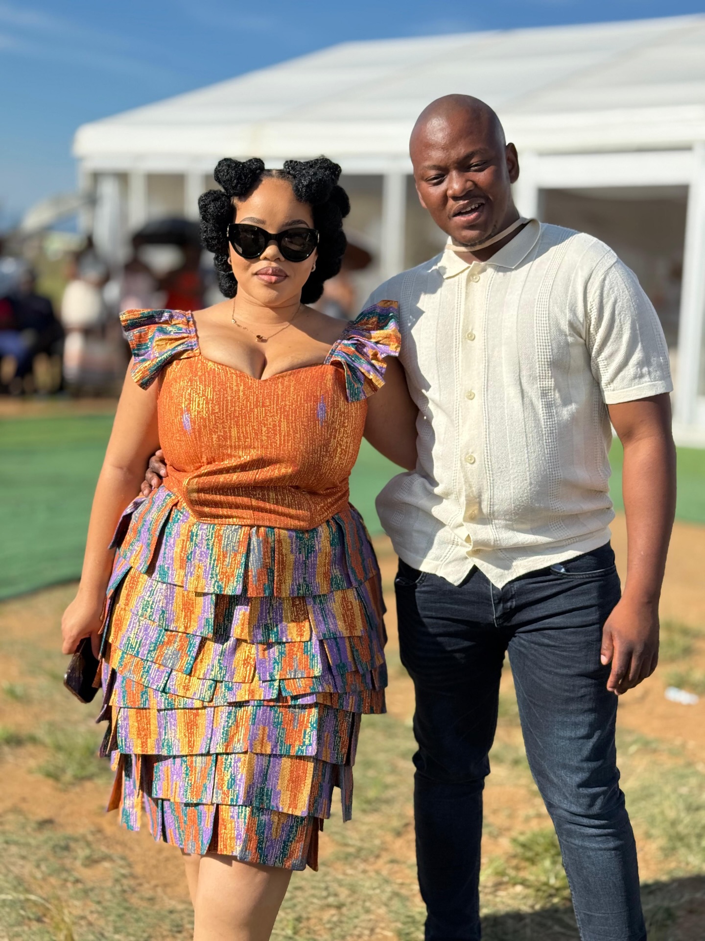 Mpumelelo Mseleku with his partner Tirelo Nonhlanhla Kale