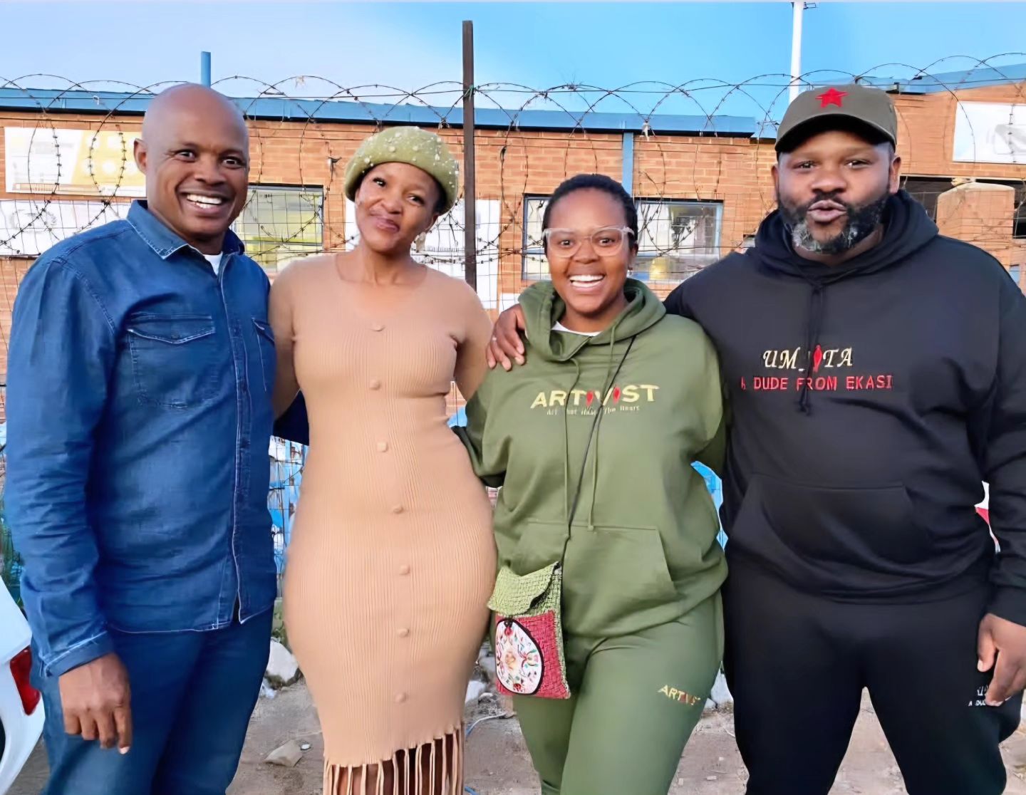 Matthews Manamela with fellow actors from Alex of Alex Theatre Company.