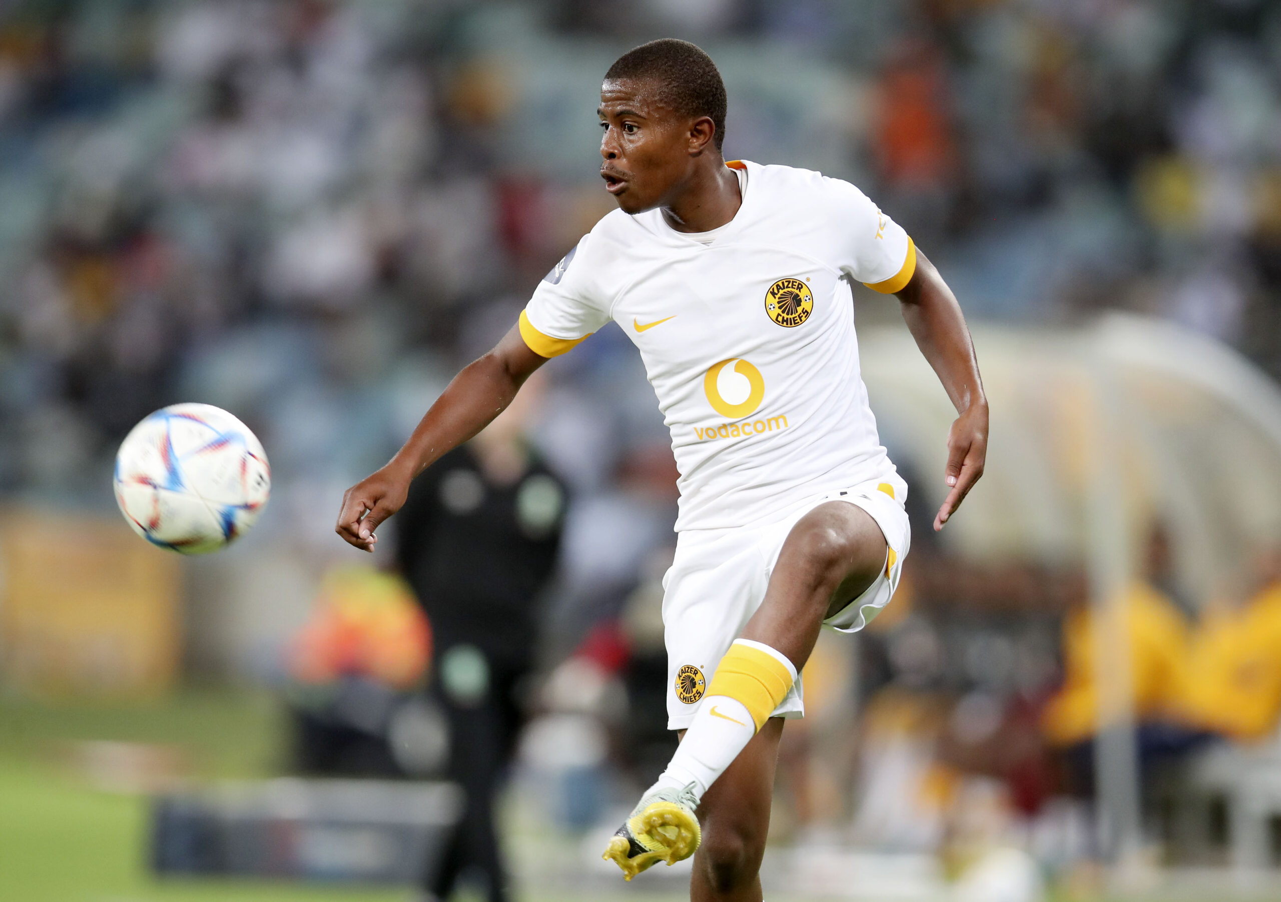 Happy Mashiane playing for Kaizer Chiefs during the DStv Premiership 2022/23 match between AmaZulu and Kaizer Chiefs at the Moses Mabhida Stadium, Durban on the 13 January 2023 ©Muzi Ntombela/BackpagePix