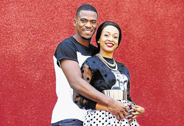 Senzo Meyiwa with his wife Mandisa Mkhize
