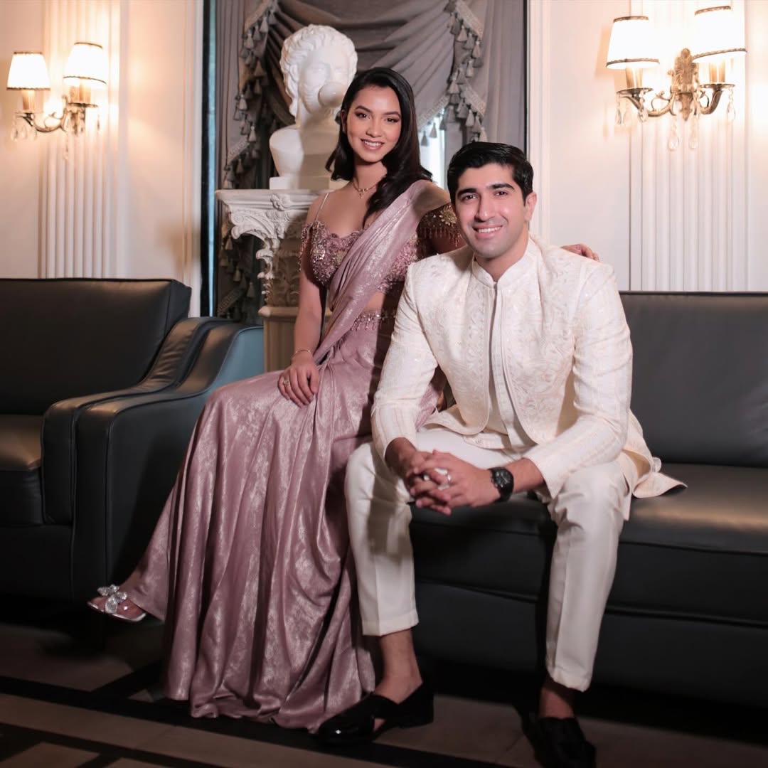 Hem Kaur Saruya with fiance. 