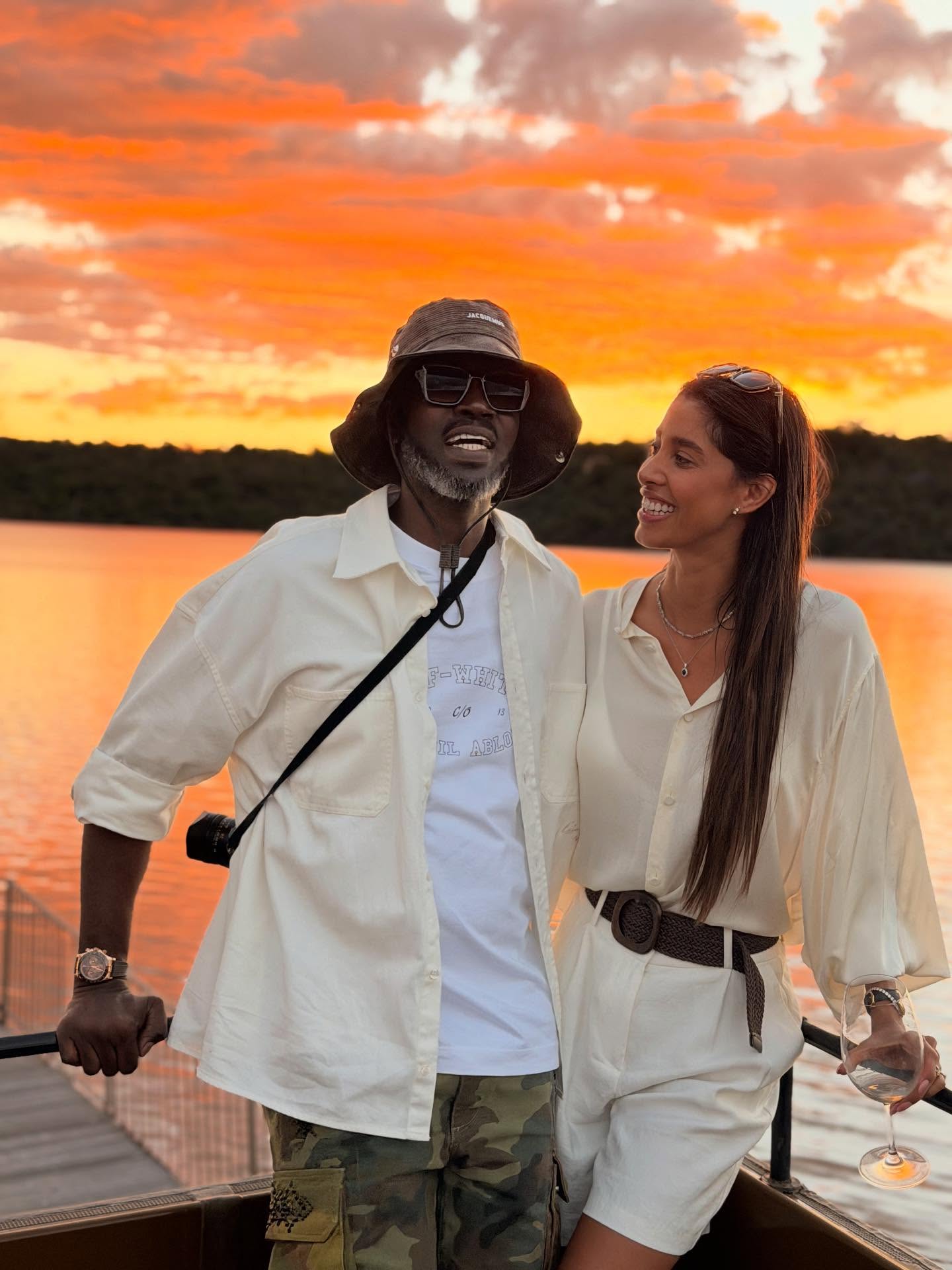 Claribeth Victoria González with her Boyfriend Black Coffee.
